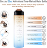 DLOCCOLD 30oz Motivational Fitness Sports Water Bottle with Time Marker & Straw, Large Wide Mouth Leakproof Durable BPA Free Non-Toxic