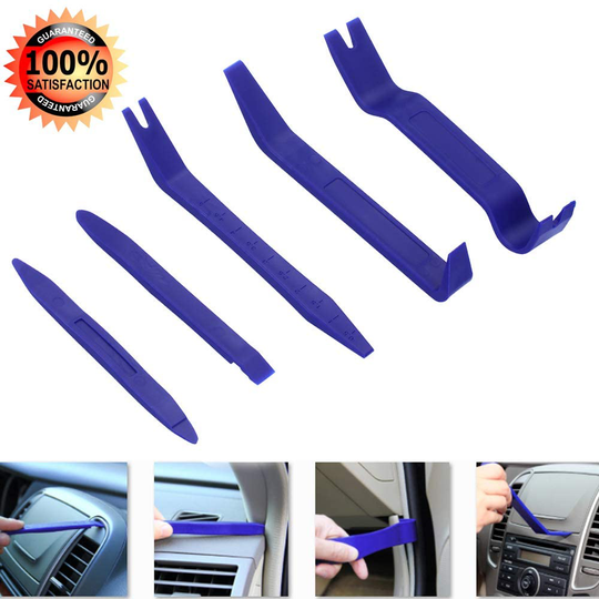 GLISTON 5pcs Auto Trim Removal Tool Car Pry Tool Kit, Door Panel Clip Removal Set for Vehicle Dash Radio Audio Installer