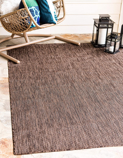 Unique Loom Solid Collection Casual Transitional Indoor and Outdoor Flatweave Runner Rug, 2' x 6', Light Gray/Gray