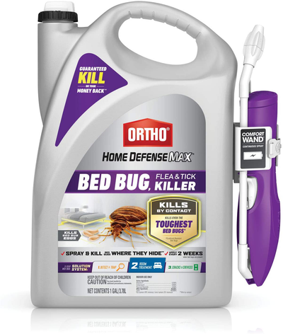 Ortho Home Defense Max Bed Bug, Flea and Tick Killer - With Ready-to-Use Comfort Wand, Kills Bed Bugs and Bed Bug Eggs, Bed Bug Spray Also Kills Fleas and Ticks, 1 gal.