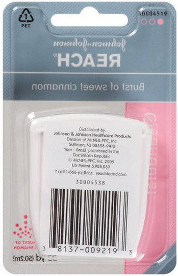 Reach Cleanburst Waxed Dental Floss, Oral Care, Cinnamon Flavored, 55 Yards (Pack of 6)