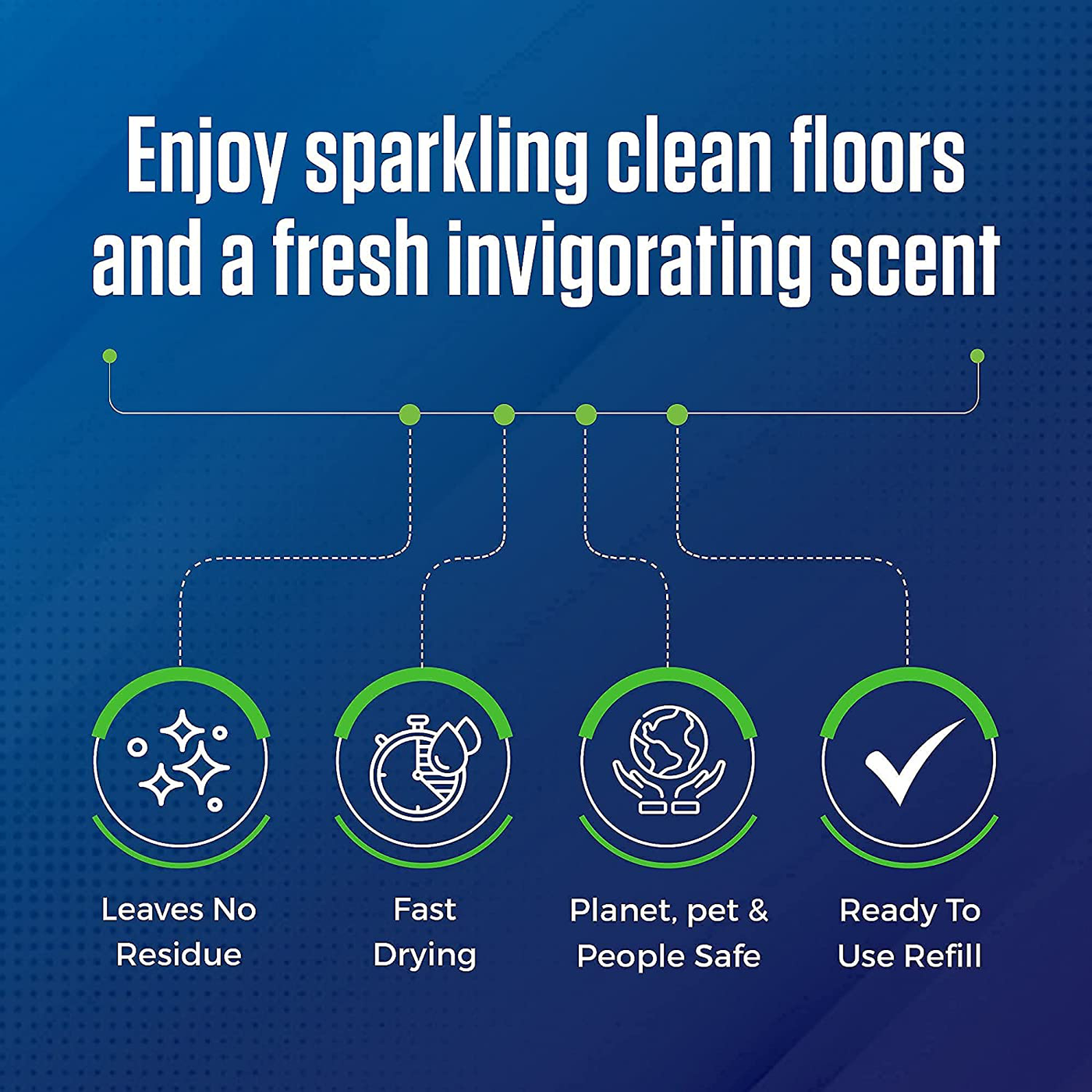 Hard Surface Floor Cleaner Solution - Ready-To-Use - Spray Mop Liquid for Marble, Stone, Granite, Tile, Vinyl, Laminate, Linoleum - Lemongrass, 1 Gallon Bottle