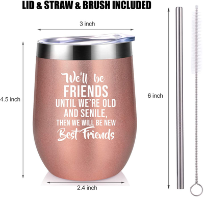 Friendship Gifts for Women - Christmas, Birthday Gifts for Best Friend - Friend Gifts for Women, BFF Gifts - Unusual Gifts for Friends Female, Unbiological Soul Sister, Bestie - Coolife Wine Tumbler