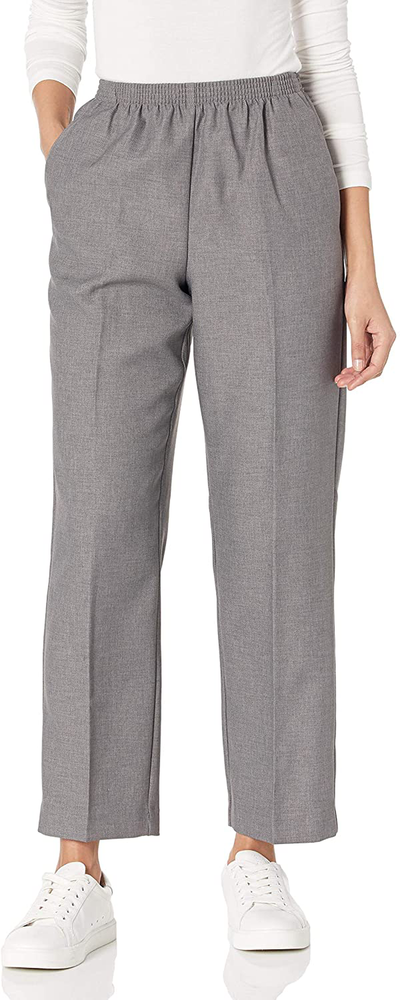 Alfred Dunner Women's All Around Elastic Waist Polyester Petite Pants Poly Proportioned Medium