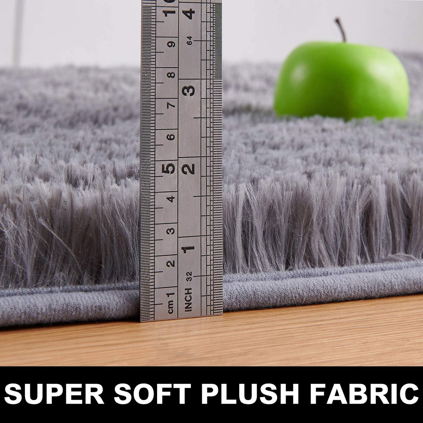 PAGISOFE Ultra Soft Fluffy Shag Area Rugs for Bedroom, Shaggy Silver Rugs Carpets for Kids Room, Girls Room, Baby Room, Nursery Decor, Floor Fuzzy Rugs for Living Room, 4x5.3 Feet, Light Grey Rug