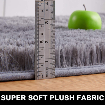 PAGISOFE Ultra Soft Fluffy Shag Area Rugs for Bedroom, Shaggy Silver Rugs Carpets for Kids Room, Girls Room, Baby Room, Nursery Decor, Floor Fuzzy Rugs for Living Room, 4x5.3 Feet, Light Grey Rug
