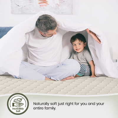 Whisper Organics 100% Organic Cotton Quilted Mattress Cover, 17" Deep - GOTS Certified (California King)