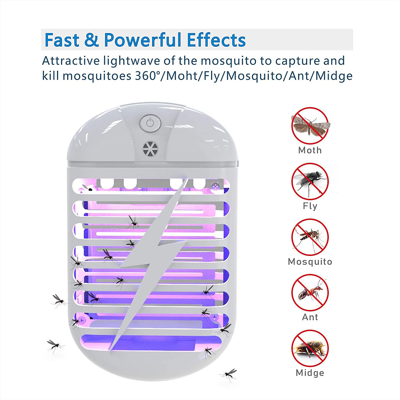 Winpest Electric Indoor Bug Zapper for Home, Indoor Bug Lights Zappers, Electric Bug Zapper Outdoor,Stink Bug Killer Indoor, Mouse Zapper, Indoor Bug Trap (2 Packs)