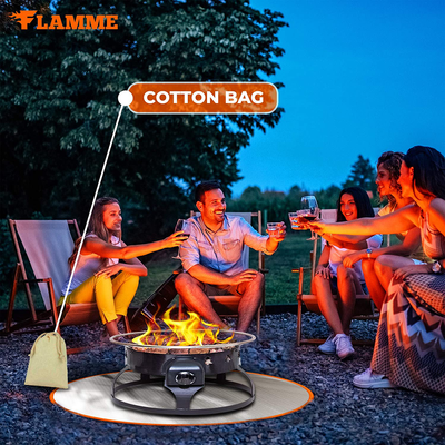 Flamme M24 Mat 24 inches Fireproof Grill Patio Lawn and Deck Protector Outdoor Wood Fire Outside Pits Blanket Charcoal,Chiminea,BBQ Smoker Pad, Camping, Bonfire