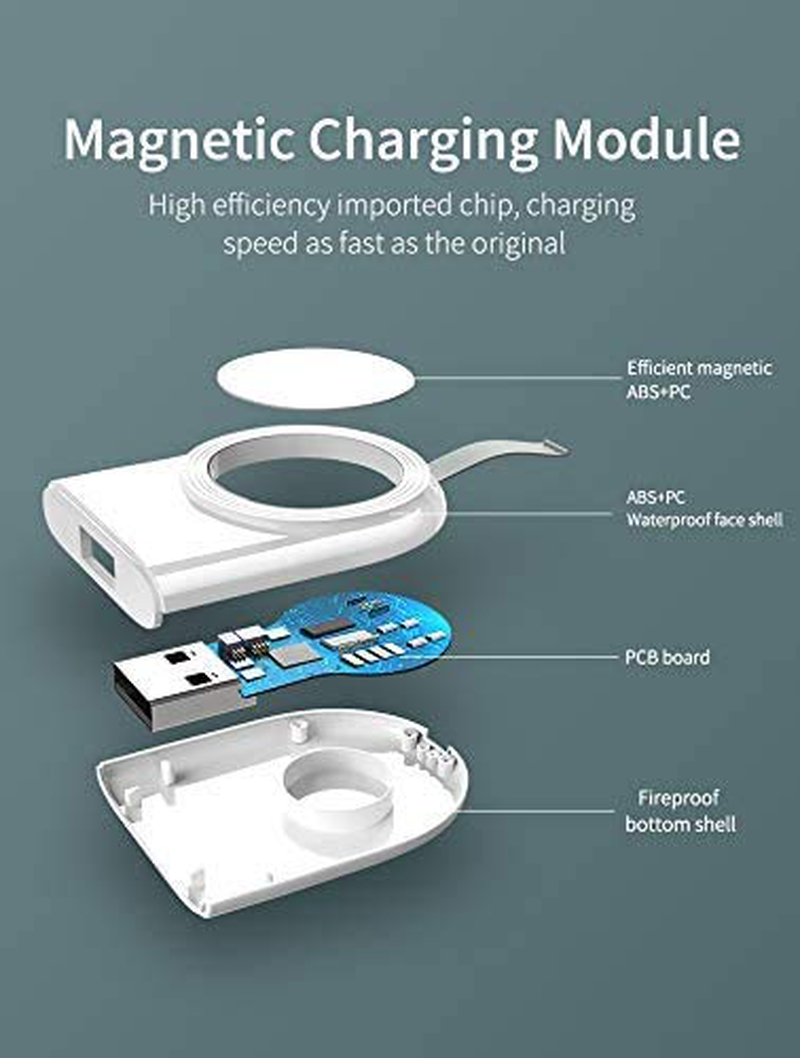 Charger for Apple Watch, Travel Car Charger, Portable USB Wireless Magnetic Fast Charging Compatible with for Apple Watch Series SE 6 5 4 3 2 1