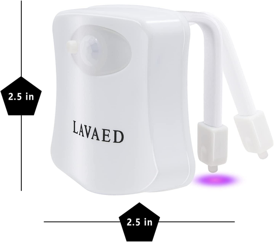 LAVAED Motion Sensor Toilet Night Light Home Toilet Light Bathroom Body Motion Sensor Toilet Bowl Seat Light Lamp 8-Color Changes (1 Pack)