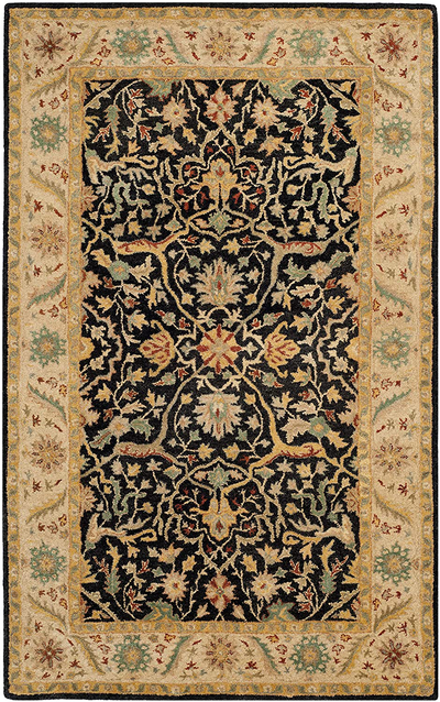 Safavieh Antiquity Collection AT14B Handmade Traditional Oriental Premium Wool Accent Rug, 2'3" x 4', Black