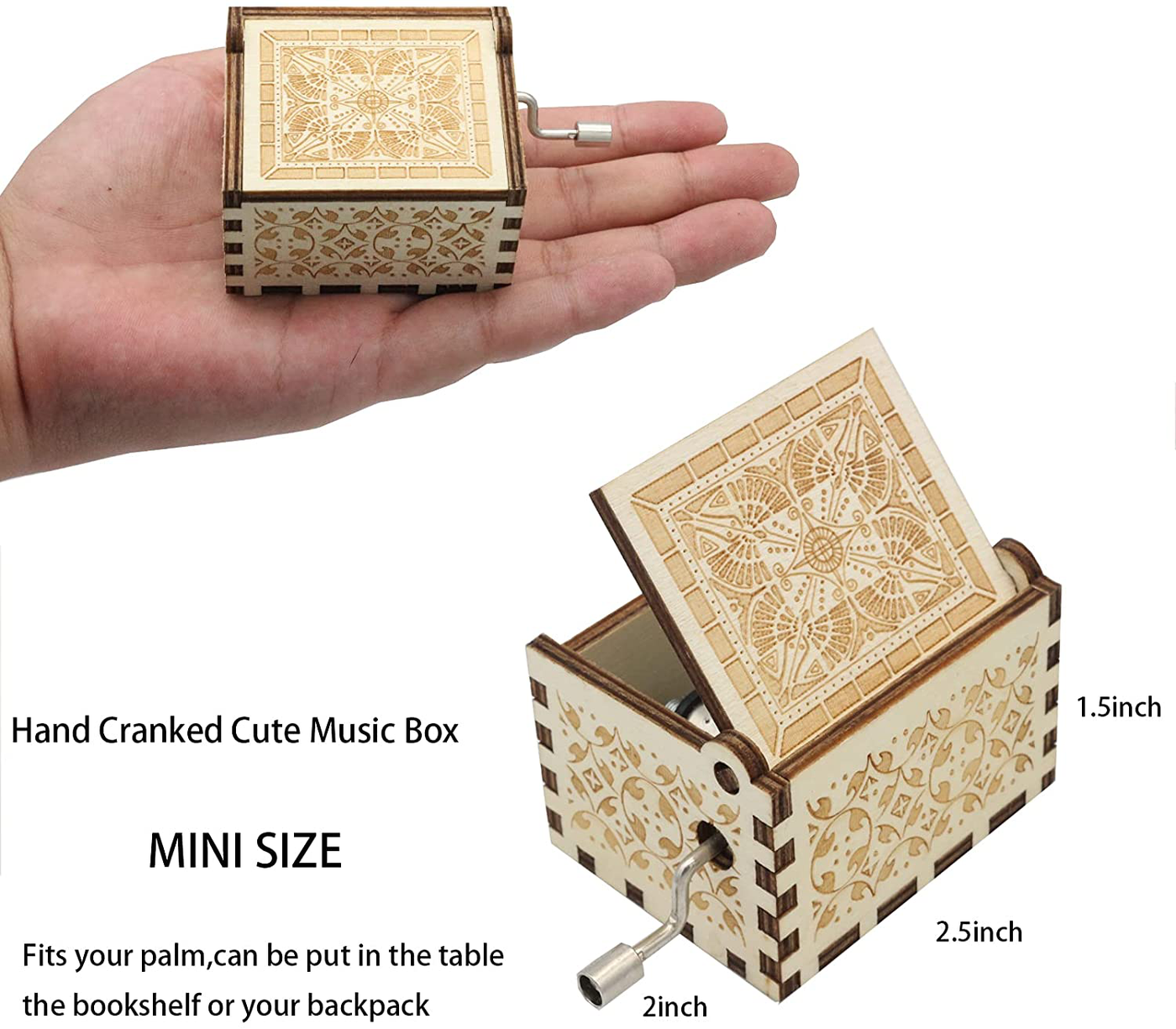 TEBCTW Music Box You are My Sunshine，Music Box Gift Hand Crank Music Box for Birthday/Fathers Day/Mother's Day/Valentine's Day/Wedding Day