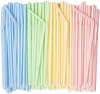 [400 Pack] Flexible Disposable Plastic Drinking Straws - 7.75" High - Assorted Colors Striped