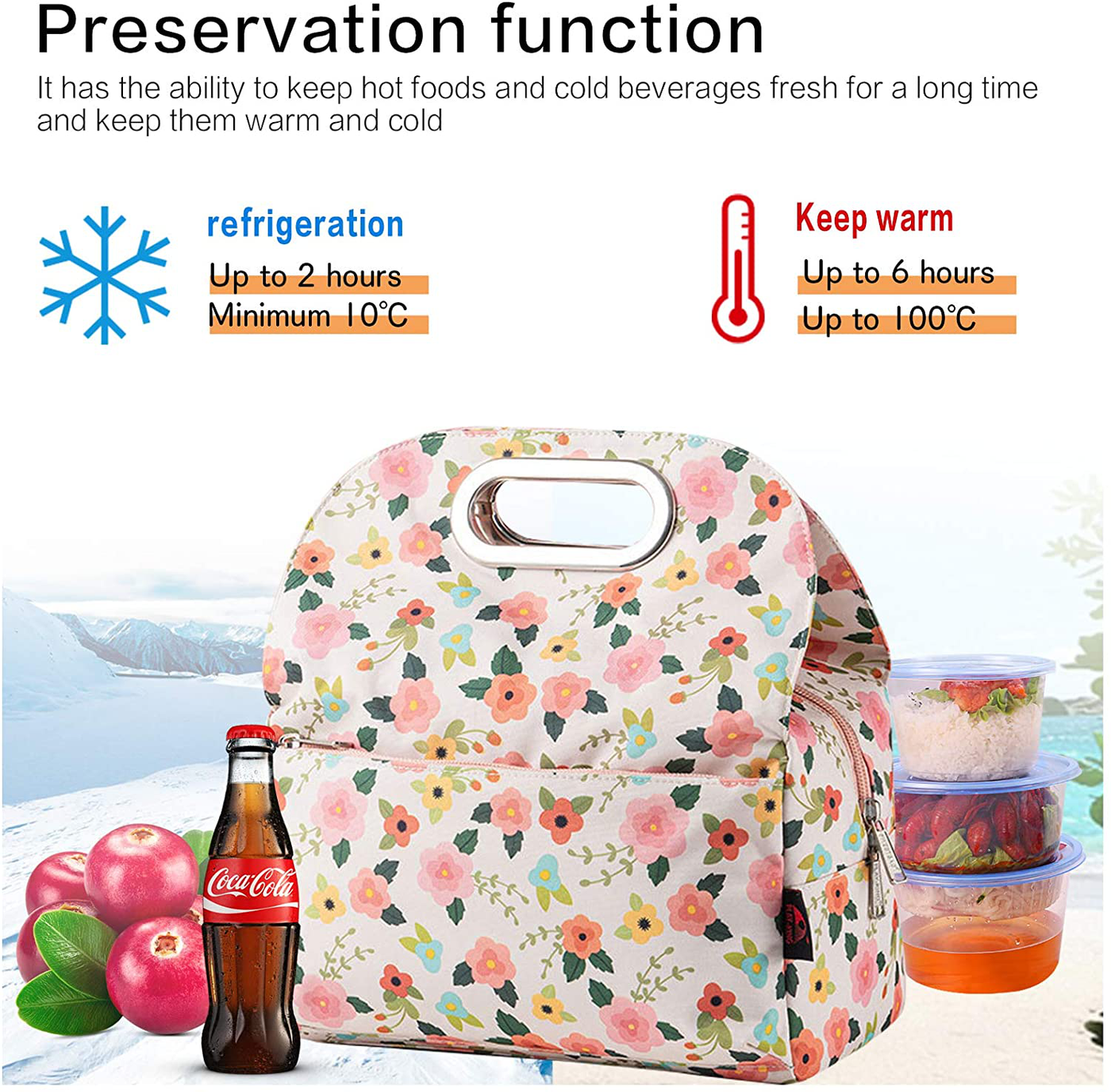 Movcompra Insulated Lunch Bags for Women, Waterproof Small Lunch Bag,Portable Soft Thermal Lunch Box for Daily Work(TREE)