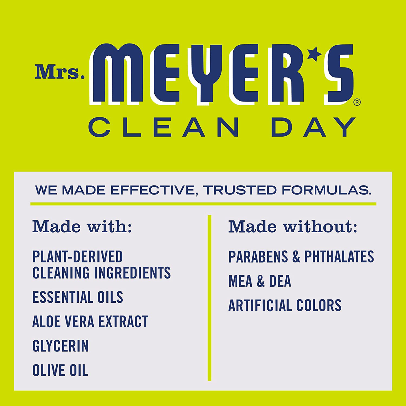 Mrs. Meyer's Clean Day Liquid Hand Soap Refill, Cruelty Free and Biodegradable Hand Wash Formula Made with Essential Oils, Lemon Verbena Scent, 33 oz