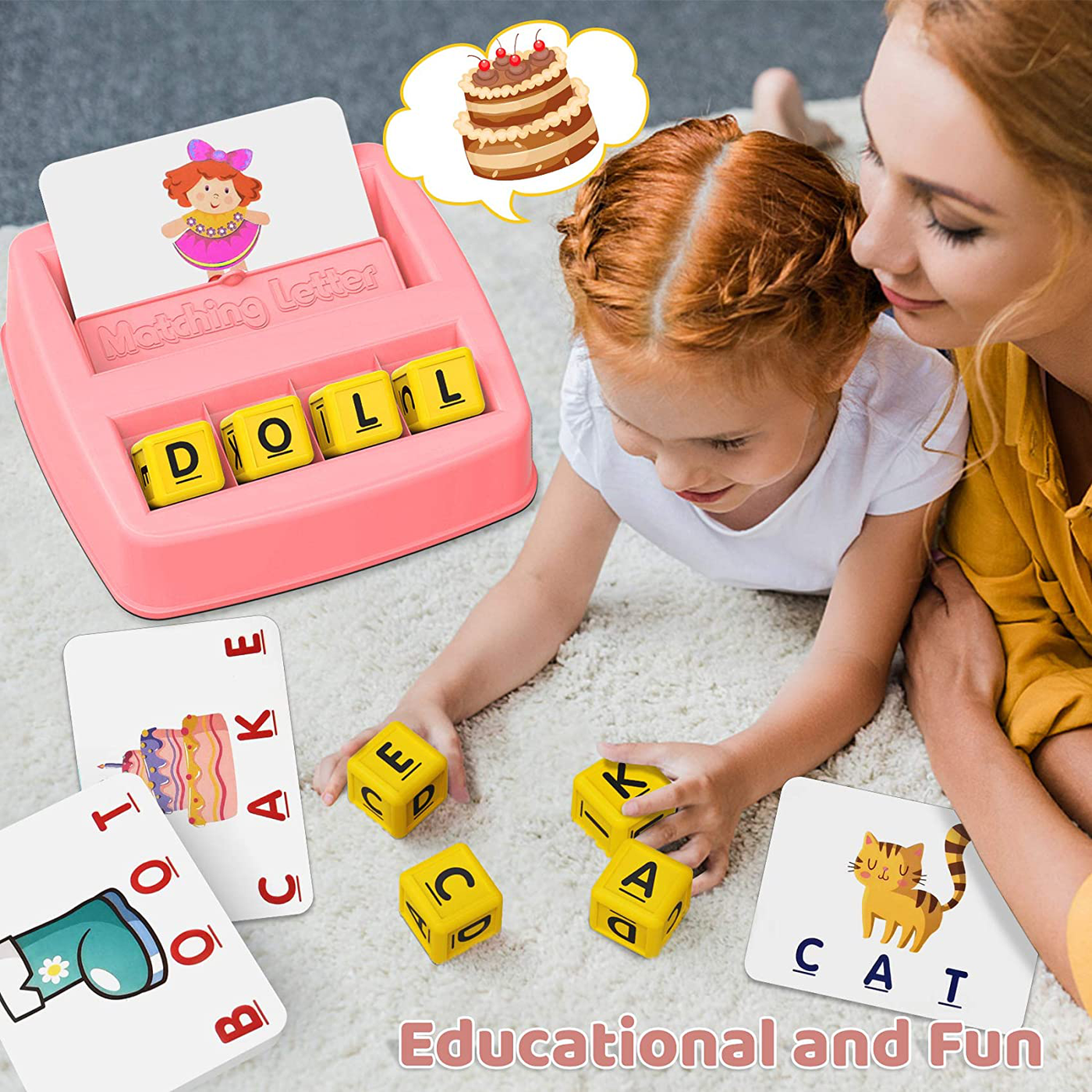 HahaGift Educational Toys for 3-5 Year Old Boy Girl Gifts, Matching Letter Learning Games Activities, Ideal Christmas Birthday Gift for Toddler Kids Age 2 3 4 5 Year Olds Boys Girls