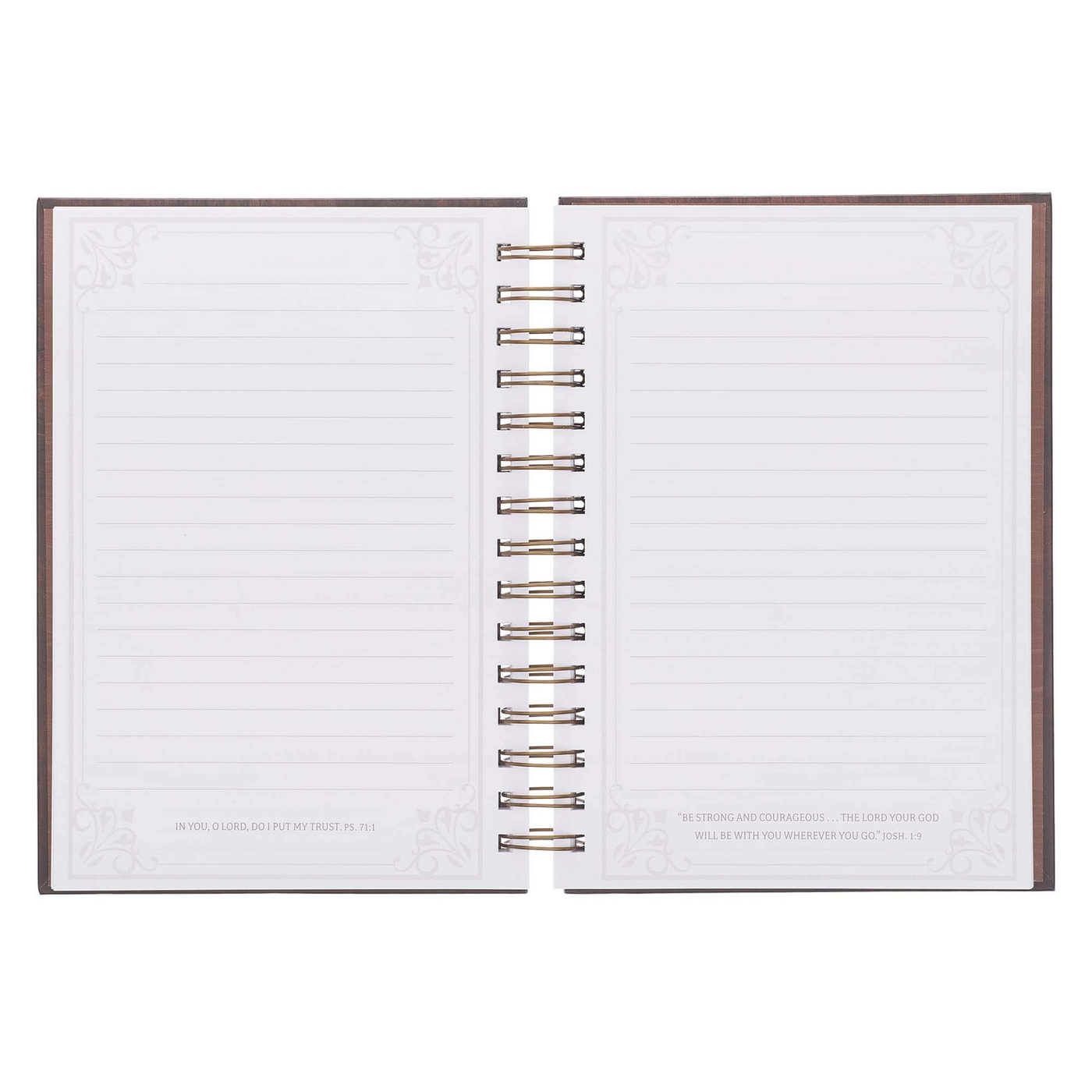 Christian Art Gifts Large Hardcover Notebook/Journal | Man of God – 1 Timothy 6:11 Bible Verse | Names of God Brown Inspirational Wire Bound Spiral Notebook w/192 Lined Pages, 6” x 8.25”
