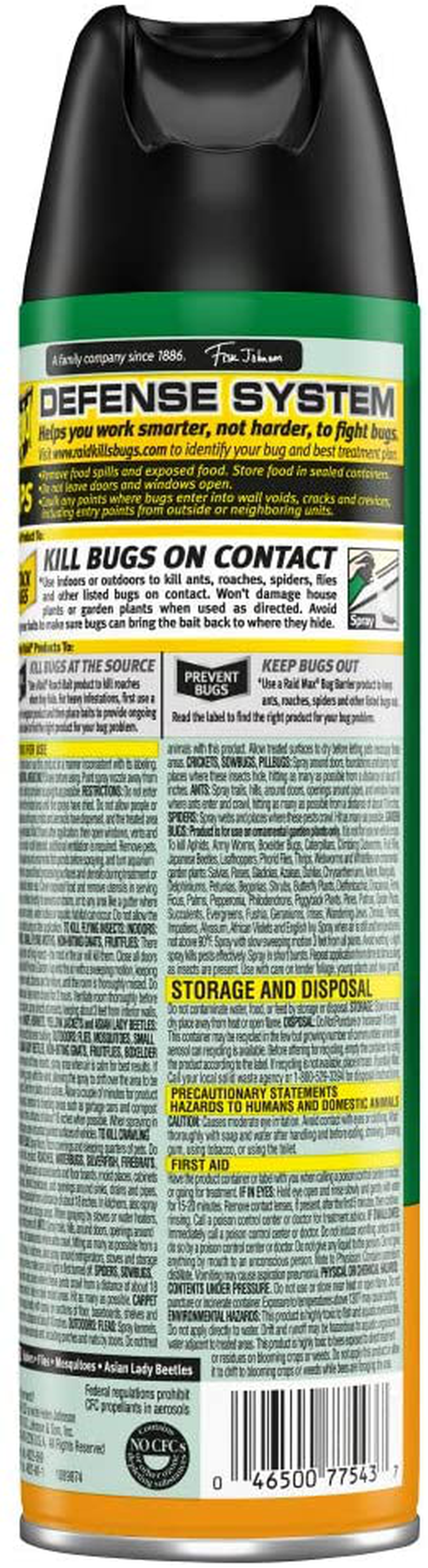 Raid House & Garden Insect Killer Spray, for Listed Ant, Roach, Spider, for Indoor & Outdoor Use, Orange Scent (11 Ounce (Pack of 1)