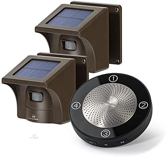 1/2 Mile Long Range Solar Wireless Driveway Alarm Outdoor Weather Resistant Motion Sensor & Detector-Security Alert System-Monitor & Protect Outside Property,No Need to Replace Battery