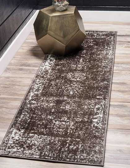 Unique Loom Sofia Collection Area Traditional Vintage Rug, French Inspired Perfect for All Home Décor, 3' 3 x 16' 5 Runner, Brown/Ivory