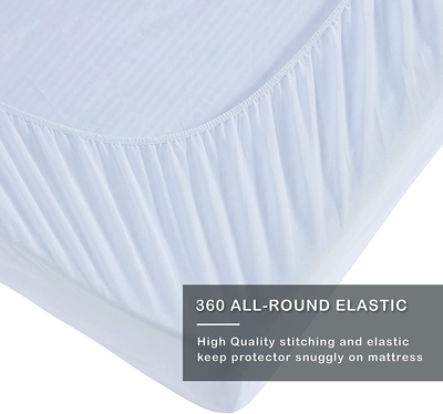 Soft Quilted Queen Mattress Pad, Waterproof Bed Topper Protector, Cover Up to 15" Inch Deep Pocket | 3M Scotchgard Stain Resistant | Cooling, Washable, Breathable