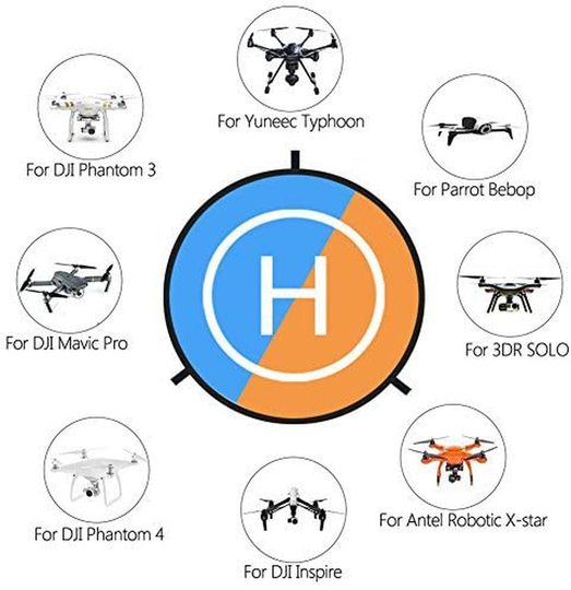 KINBON Drone Landing Pads, Waterproof 30'' Universal Landing Pad Fast-fold Double Sided Quadcopter Landing Pads for RC Drones Helicopter DJI Spark Mavic Pro Phantom 2/3/4 Pro Inspire 2/1 3DR Solo