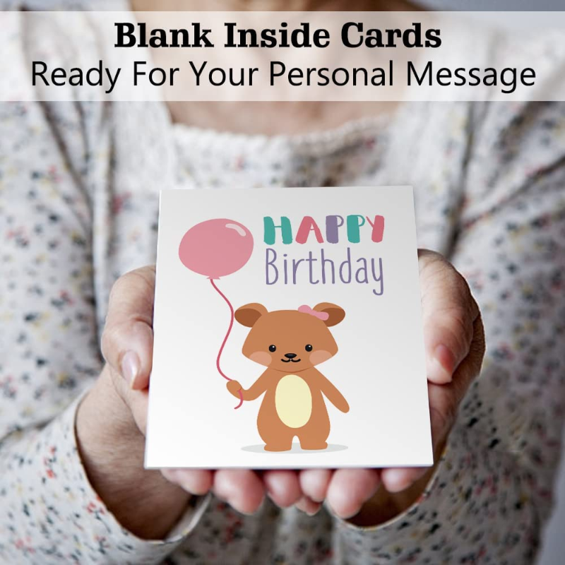 80 Pack Assorted Birthday Cards with 80 Blank Envelopes, 84 Stickers & 3 Washi Tape Rolls