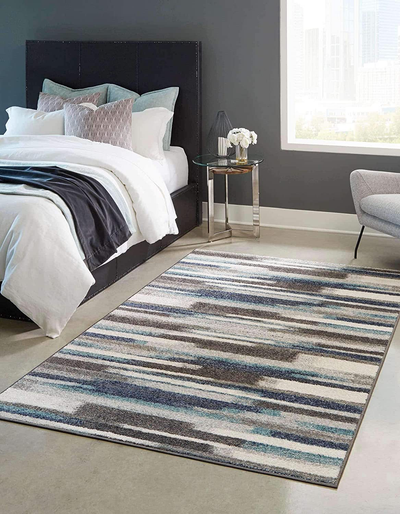 Unique Loom Autumn Collection Casual Warm Toned Abstract Gradient Area Rug (2' 0 x 3' 0 Rectangular, Blue/ Ivory)