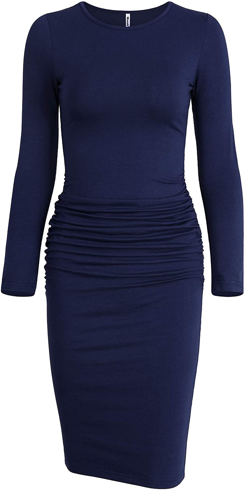 missufe bodycon dress Missufe Women's Long Sleeve Ruched Bodycon Casual Knee Length Dress (Army Green, X-Small) at Amazon Women's Clothing store