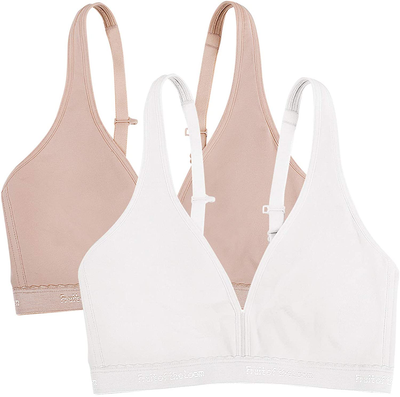 Fruit of the Loom Women's Wirefree Cotton Bralette, 2-Pack