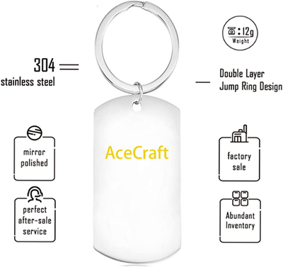 Stainless Steel Dog Tag Keychain Gifts for Men Women Teen Boy Girl Best Friends