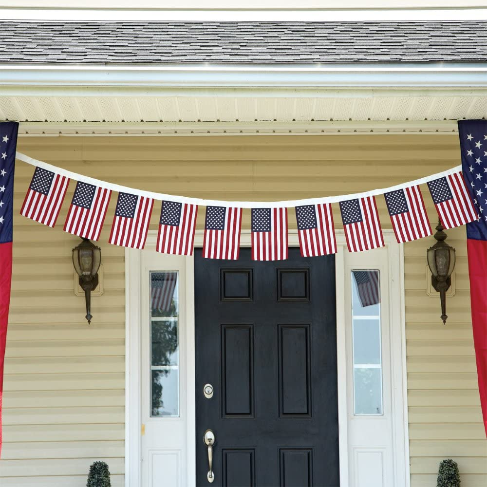 USA American String Pennant Banners, Patriotic Events 4th of July Independence Day Decoration Sports Bars - 33 Feet 38 Flags