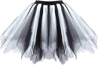 Honeystore Women's Short Vintage Ballet Bubble Puffy Tutu Petticoat Skirt
