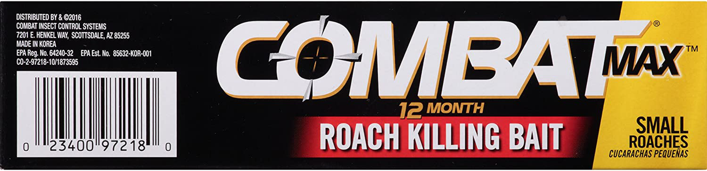 Combat Max 12 Month Roach Killing Bait, Small Roach Bait Station, Child-Resistant, 18 Count