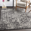 Janine Vintage Medallion Area Rug 3'11" x 5'7" Black