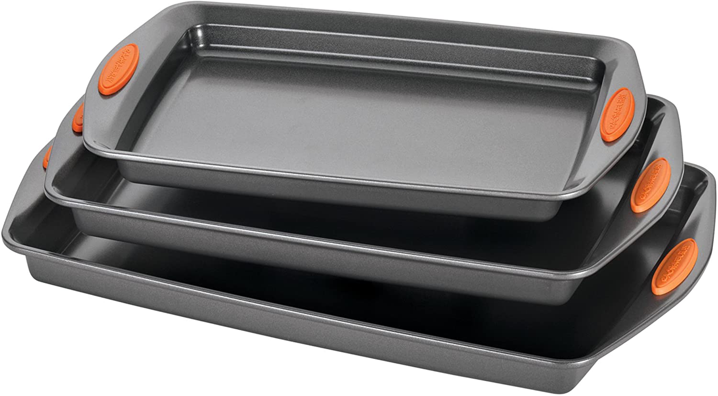 Rachael Ray Bakeware Nonstick Cookie Pan Set, 3-Piece