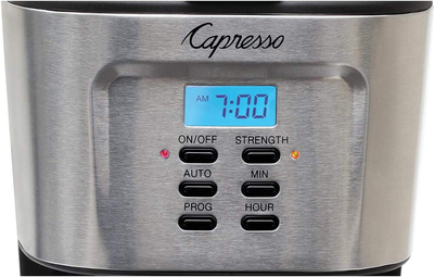 Capresso 12-Cup Coffee Maker with Glass Carafe, Stainless and Black 416.05