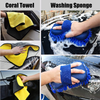 LUCKLYJONE 10Pcs Car Cleaning Tools Kit, Car Wash Tools Kit for Detailing Interiors Premium Microfiber Cleaning Cloth - Car Wash Sponges - Tire Brush - Window Water Blade