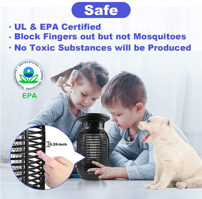 Bug Zapper Electric Mosquito Zapper Mosquito Killer Outdoor and Indoor Insect Fly Traps UV Insect Catcher Insect Killer Gnats Pest Attractant Trap for Home Patio Backyard Round