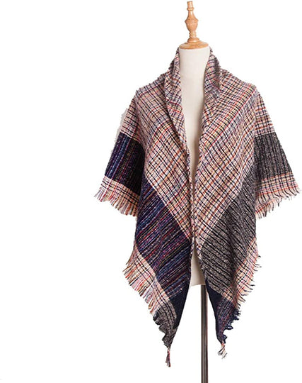 Women's Warm Scarf Triangle Plaid Shawl