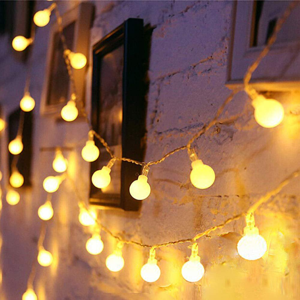 9.84Ft 20 Leds Globe Christmas String Lights Starry Fairy Lights, Battery Operated Ball String Lights for Outdoor Indoor Bedroom, Garden, Patio, Wedding, Christmas Tree, Warm White