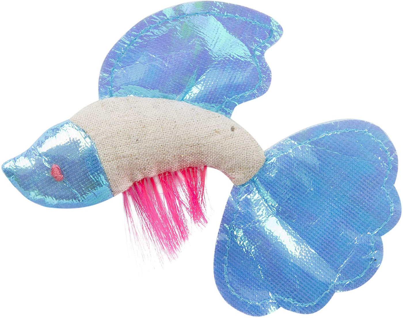 Petlinks Batty Beta Fish with Frills Catnip Cat Toy, Small, Blue