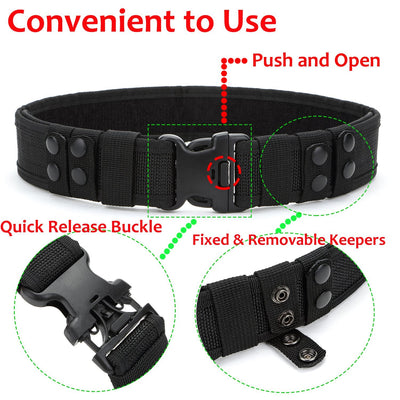 Yahill Security Tactical Belt Combat Gear Adjustable Heavy Duty Police Military Equipment Accessories for Sports Outdoor