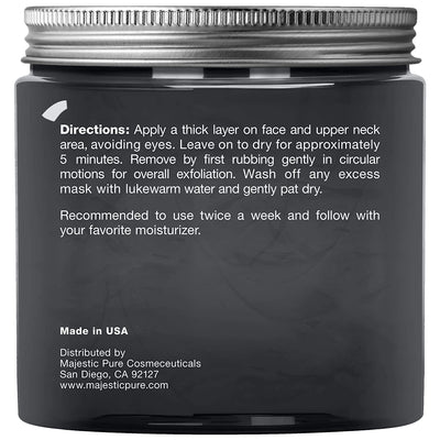 MAJESTIC PURE Dead Sea Mud Mask - Natural Face and Skin Care for Women and Men - Best Black Facial Cleansing Clay for Blackhead, Whitehead, Acne and Pores - 8.8 fl. Oz