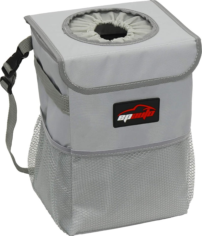 Waterproof Vehicle Trash Can with Lid and Storage
