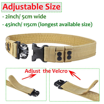 Yahill Security Tactical Belt Combat Gear Adjustable Heavy Duty Police Military Equipment Accessories for Sports Outdoor