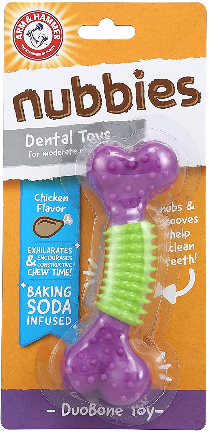 Arm & Hammer Nubbies Dental Toys T-Rex Dental Chew Toy for Dogs | Best Dog Chew Toy for Moderate Chewers | Reduces Plaque & Tartar Buildup Without Brushing