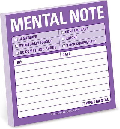 Funny Mental Note Sticky Notepad