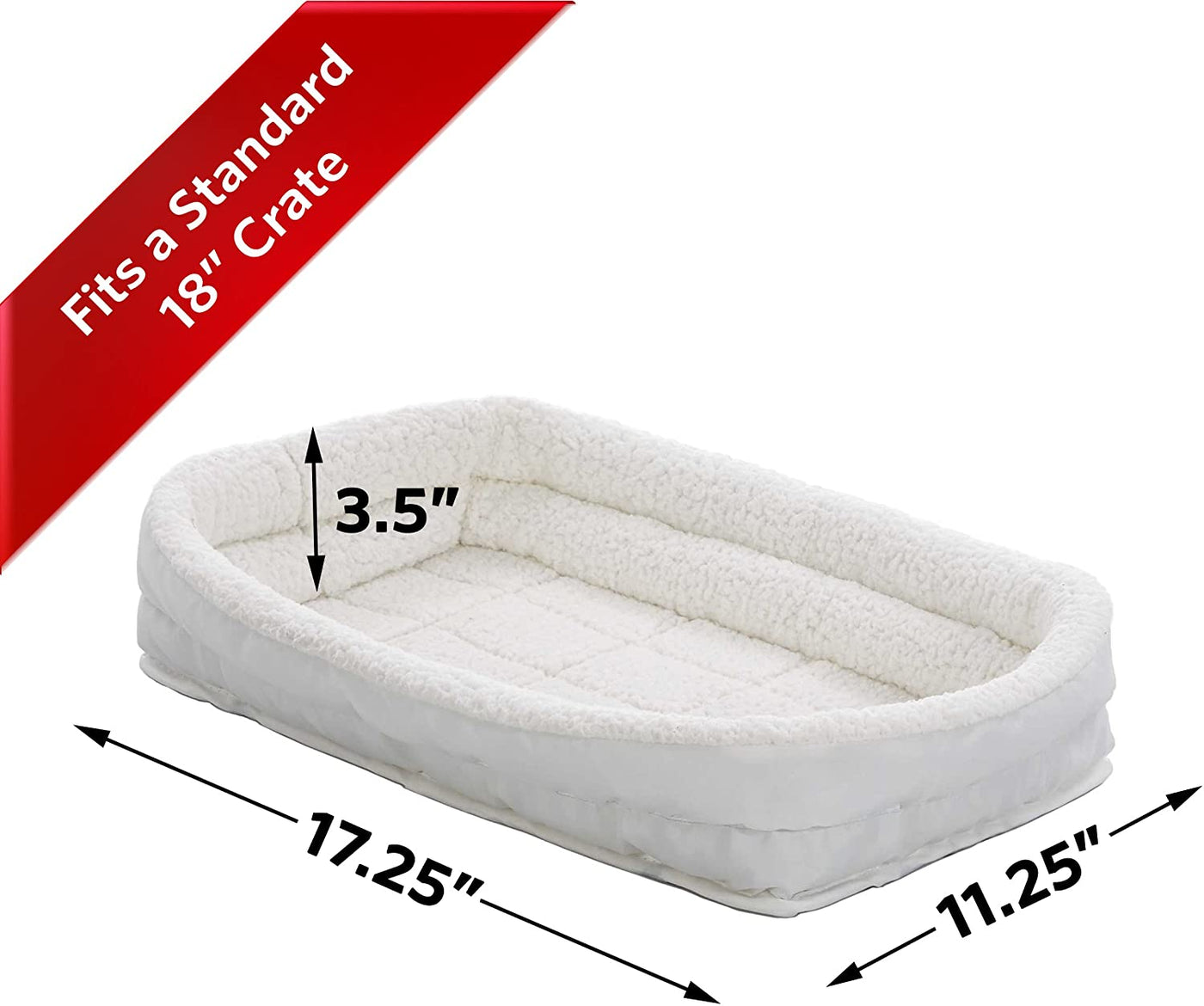 Double Bolster Pet Bed for Metal Dog Crates